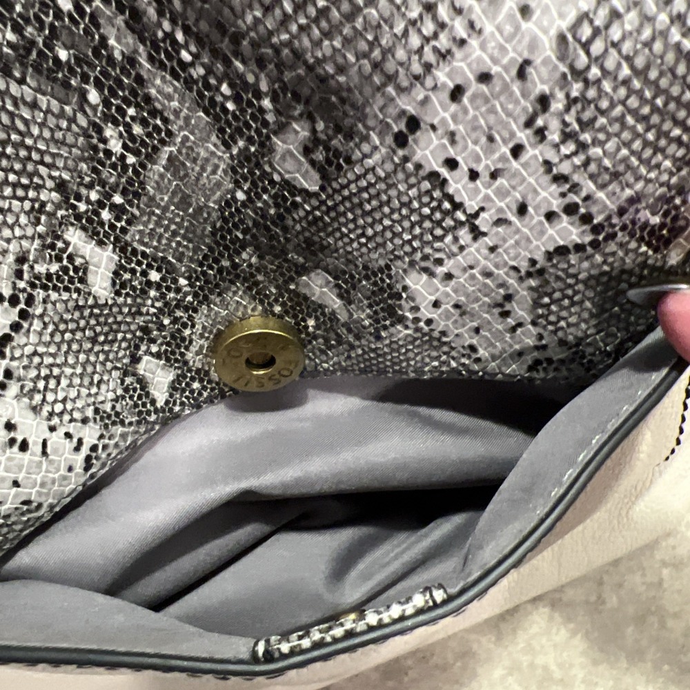 Fossil Amelia Python White Leather Crossbody Handbag SHB2303874 NWT $168 MSRP - Picture 9 of 11